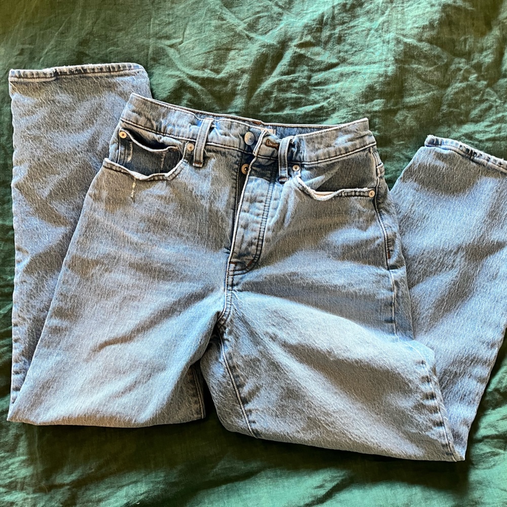 Madewell button fly balloon jeans - light wash - 26